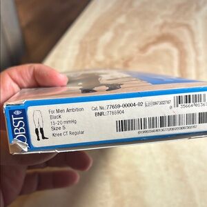 JOBST Ambition Men's Black compression Knee CT Regular size 5  15-20 mmHg New